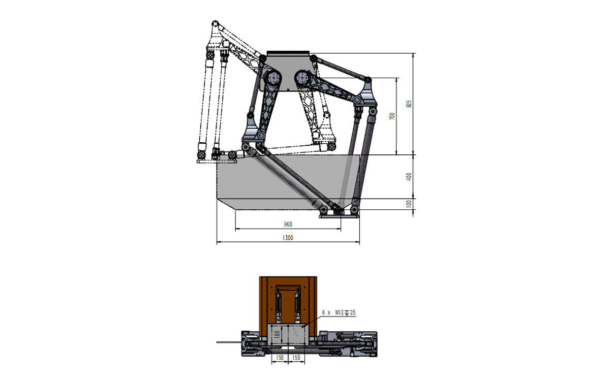 Bản vẽ kỹ thuật của robot Delta tải nặng BAT1300B-S50