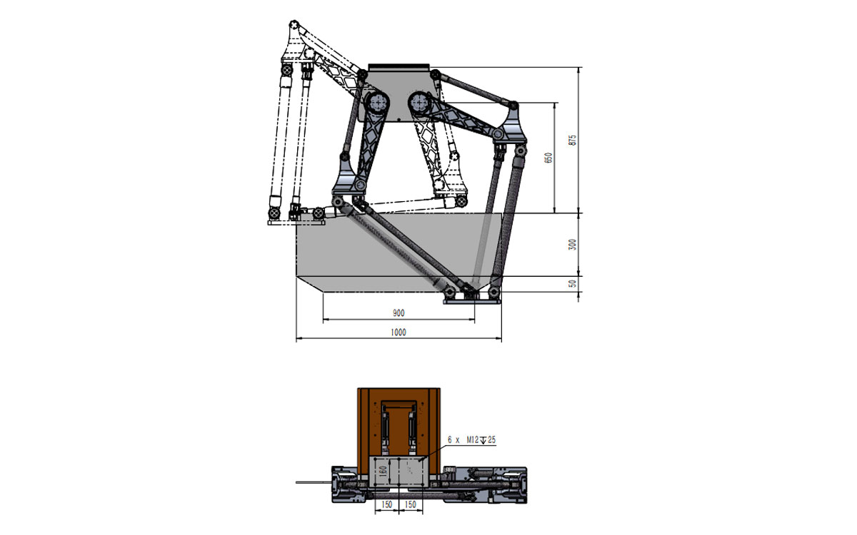 Bản vẽ kỹ thuật của robot Delta tải nặng BAT1000B-S60